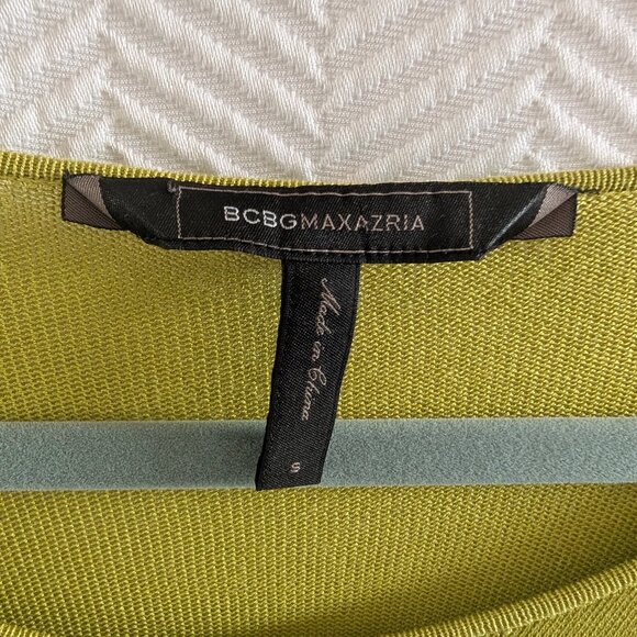 BCBGMAXAZRIA Nomia Silk Blend Color Block Cut Out Midi Dress Lightweight Knit - Picture 4 of 15